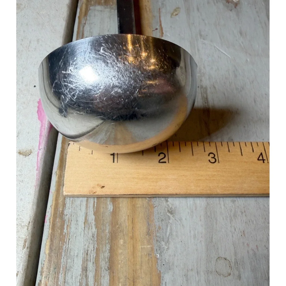Vintage STANLEY Stainless Steel Ladle USA Cornucopia Fruit Harvest Print MCM